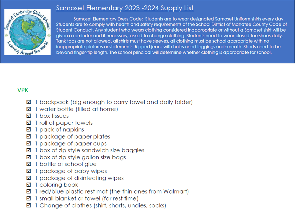  23-24 Supply Lists